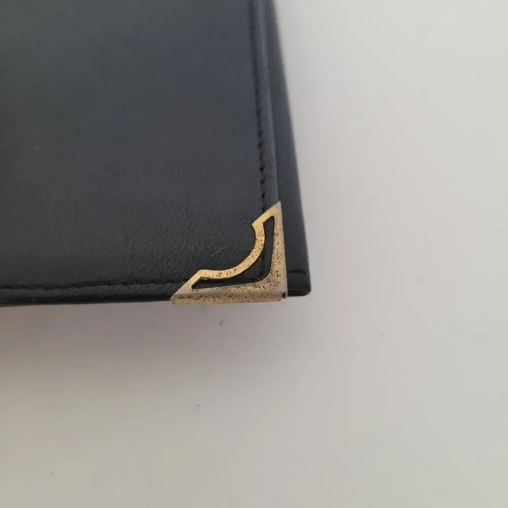 Dunhill‎ Designer Card Wallet Black Bifold Leather Folding Small Logo Vintage